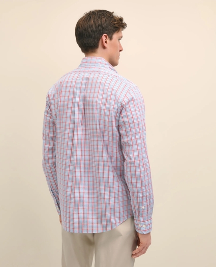 Performance Series Stretch Polo Button-Down Collar, Checked Sport Shirt, image 3
