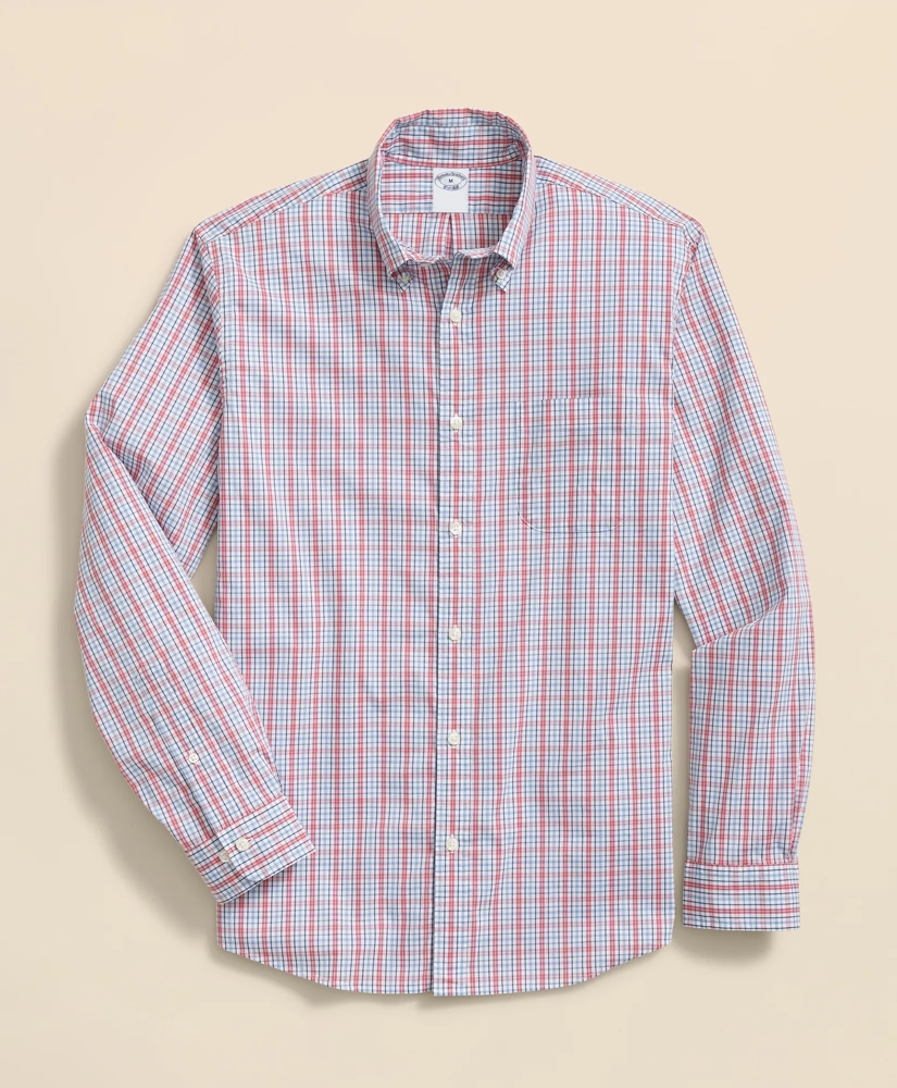Performance Series Stretch Polo Button-Down Collar, Checked Sport Shirt, image 4