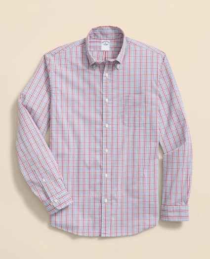 Performance Series Stretch Polo Button-Down Collar, Checked Sport Shirt, image 4