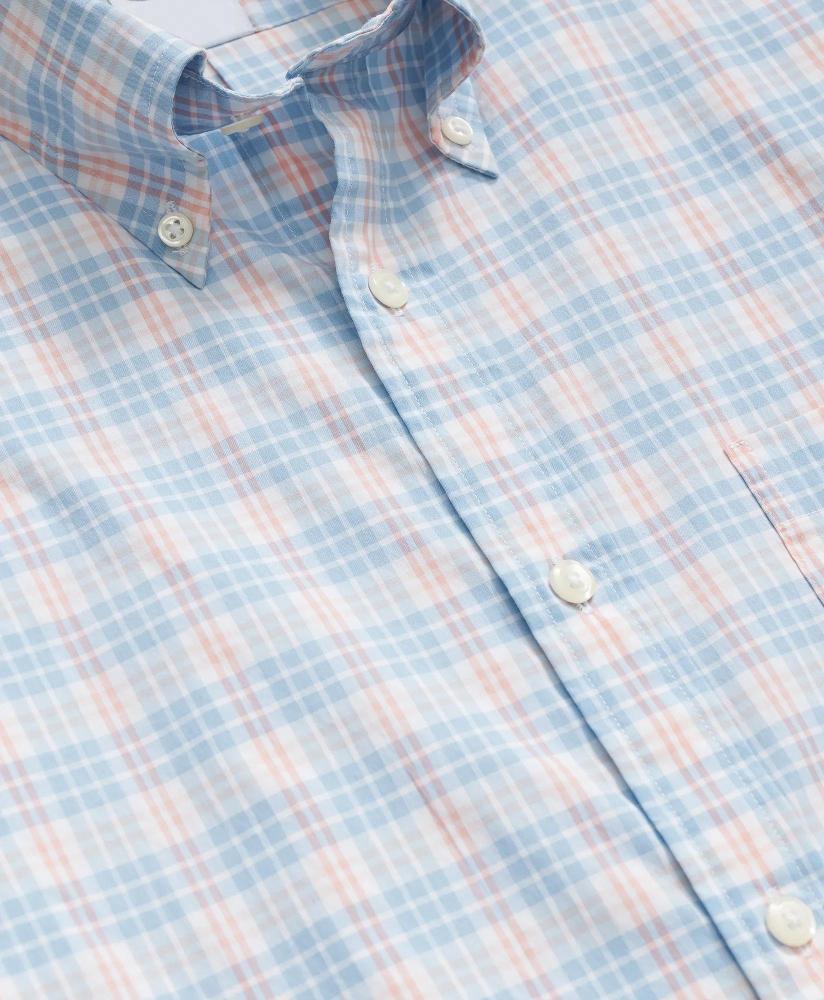 Performance Series Stretch Polo Button-Down Collar, Checked Sport Shirt, image 2