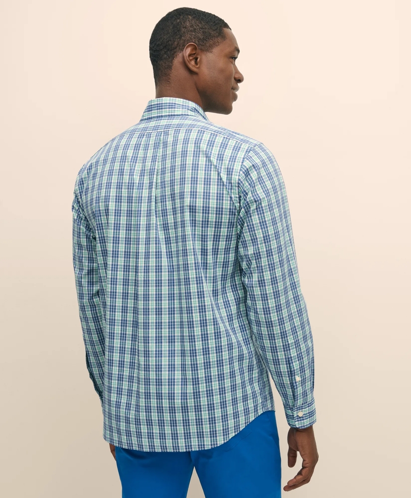 Performance Series Stretch Polo Button-Down Collar, Checked Sport Shirt, image 3