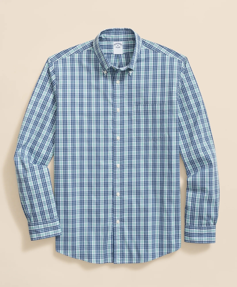 Performance Series Stretch Polo Button-Down Collar, Checked Sport Shirt, image 5