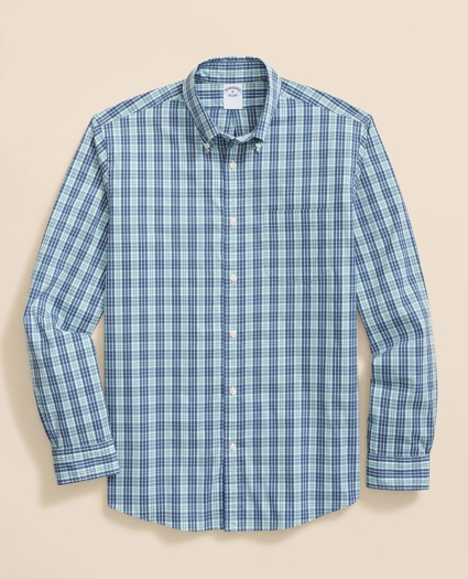 Performance Series Stretch Polo Button-Down Collar, Checked Sport Shirt, image 5
