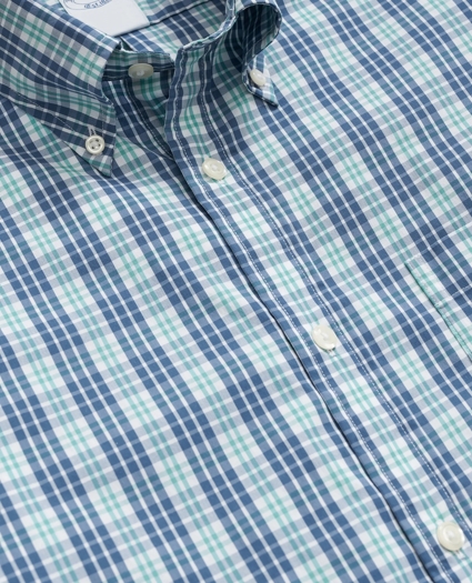 Performance Series Stretch Polo Button-Down Collar, Checked Sport Shirt, image 6