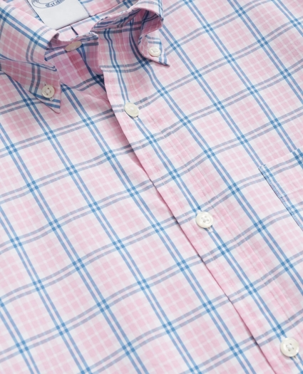 Performance Series Stretch Polo Button-Down Collar, Checked Sport Shirt, image 2
