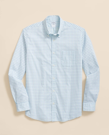 Performance Series Stretch Polo Button-Down Collar, Checked Sport Shirt, image 1