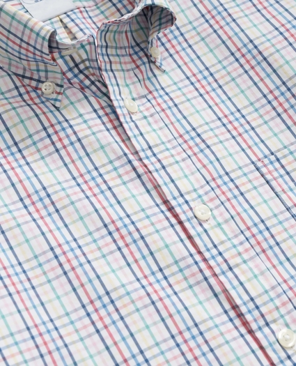 Performance Series Stretch Polo Button-Down Collar, Windowpane Sport Shirt, image 2
