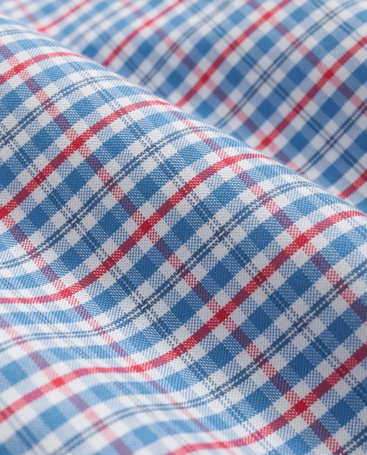Stretch Cotton Non-Iron Oxford Polo Button Down Collar, Multi Check Shirt