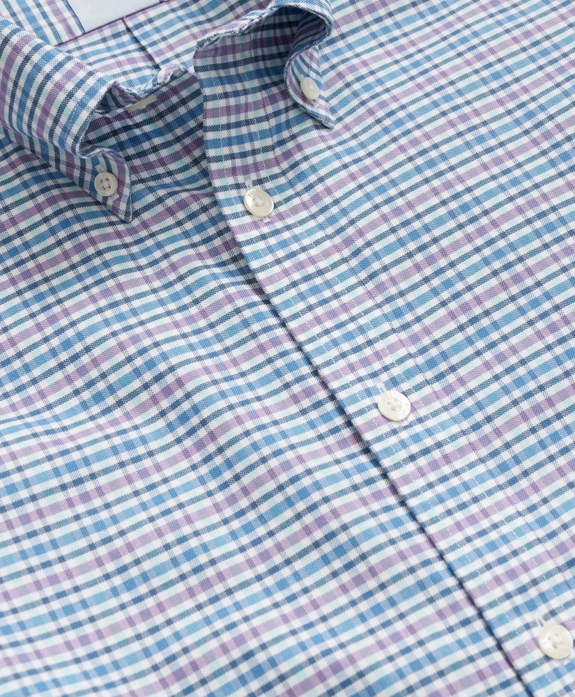 Men's Stretch Non-Iron Oxford Button-Down Collar, Grid Check