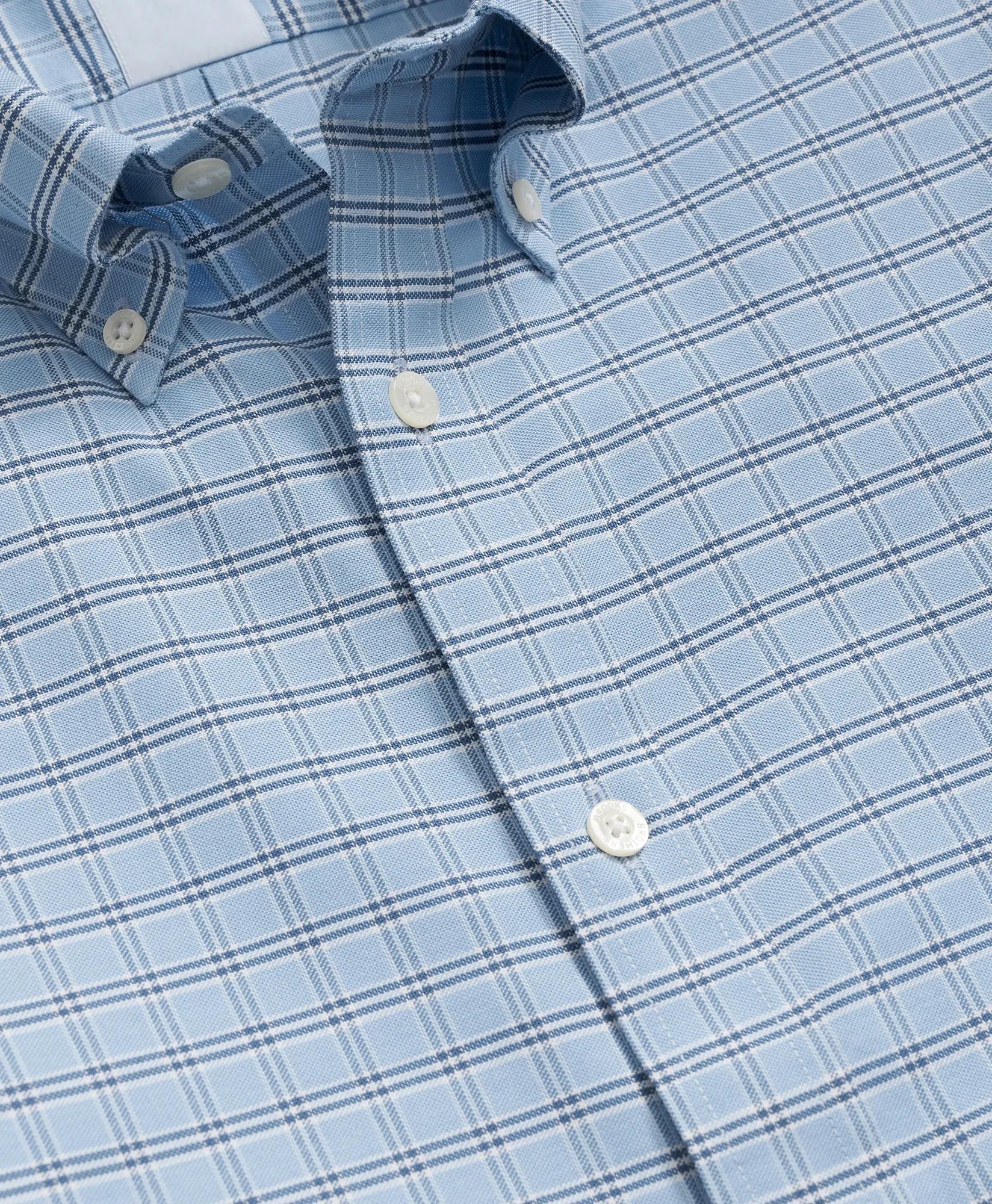 Stretch Cotton Non-Iron Oxford Polo Button Down Collar, Ground Check Shirt, image 2