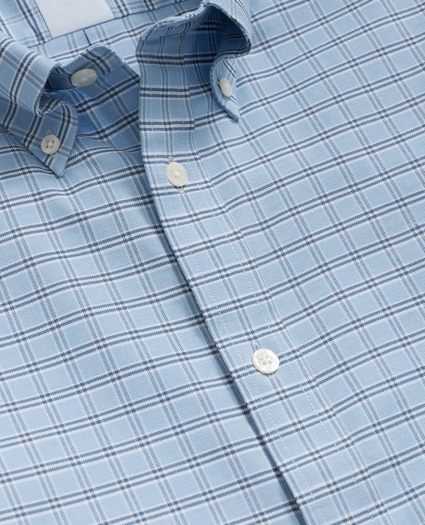 Stretch Cotton Non-Iron Oxford Polo Button Down Collar, Ground Check Shirt, image 2