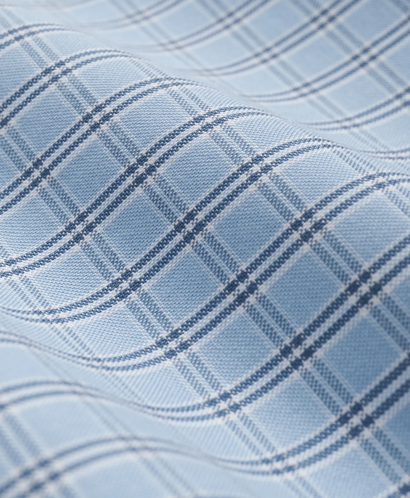 Stretch Cotton Non-Iron Oxford Polo Button Down Collar, Ground Check Shirt, image 3