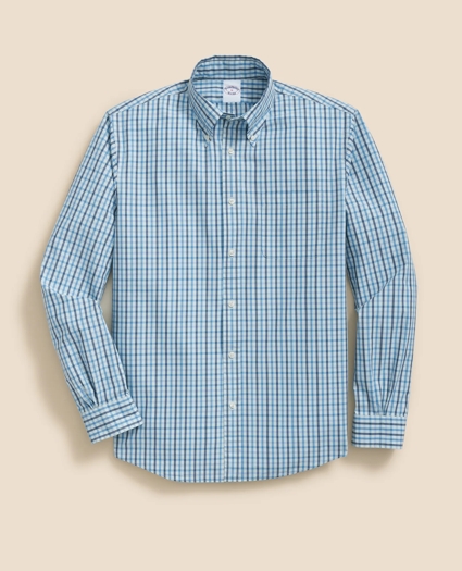 Stretch Cotton Non-Iron Polo Button Down Collar, Graph Check Shirt, image 1