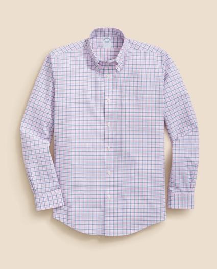 Stretch Cotton Non-Iron Polo Button Down Collar, Graph Check Shirt, image 1