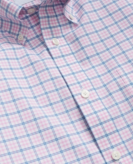 Stretch Cotton Non-Iron Polo Button Down Collar, Graph Check Shirt, image 2