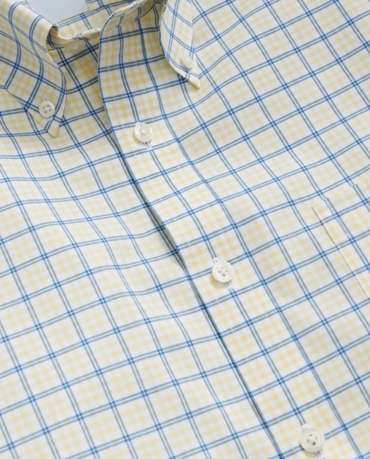 Stretch Cotton Non-Iron Polo Button Down Collar, Graph Check Shirt