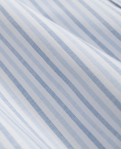 Stretch Cotton Non-Iron Oxford Polo Button-Down Collar, Alternating Stripe Shirt, image 3