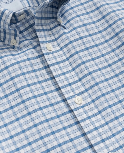 Stretch Cotton Non-Iron Oxford Polo Button-Down Collar, Outline Check Shirt, image 5
