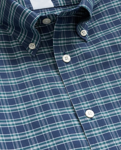 Stretch Non-Iron Oxford Button-Down Collar, Check Shirt, image 2