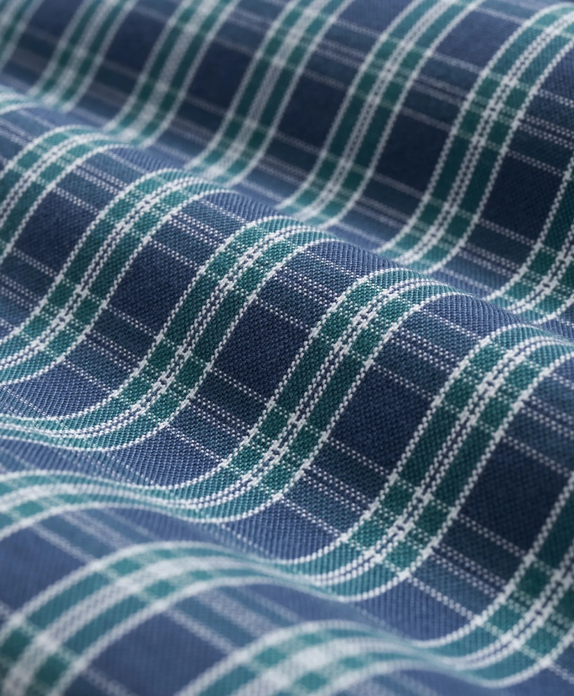 Stretch Non-Iron Oxford Button-Down Collar, Check Shirt, image 3
