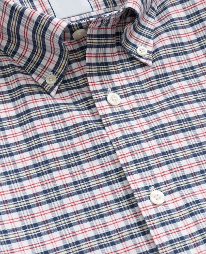 Stretch Non-Iron Oxford Button-Down Collar, Vintage Check Shirt, image 2