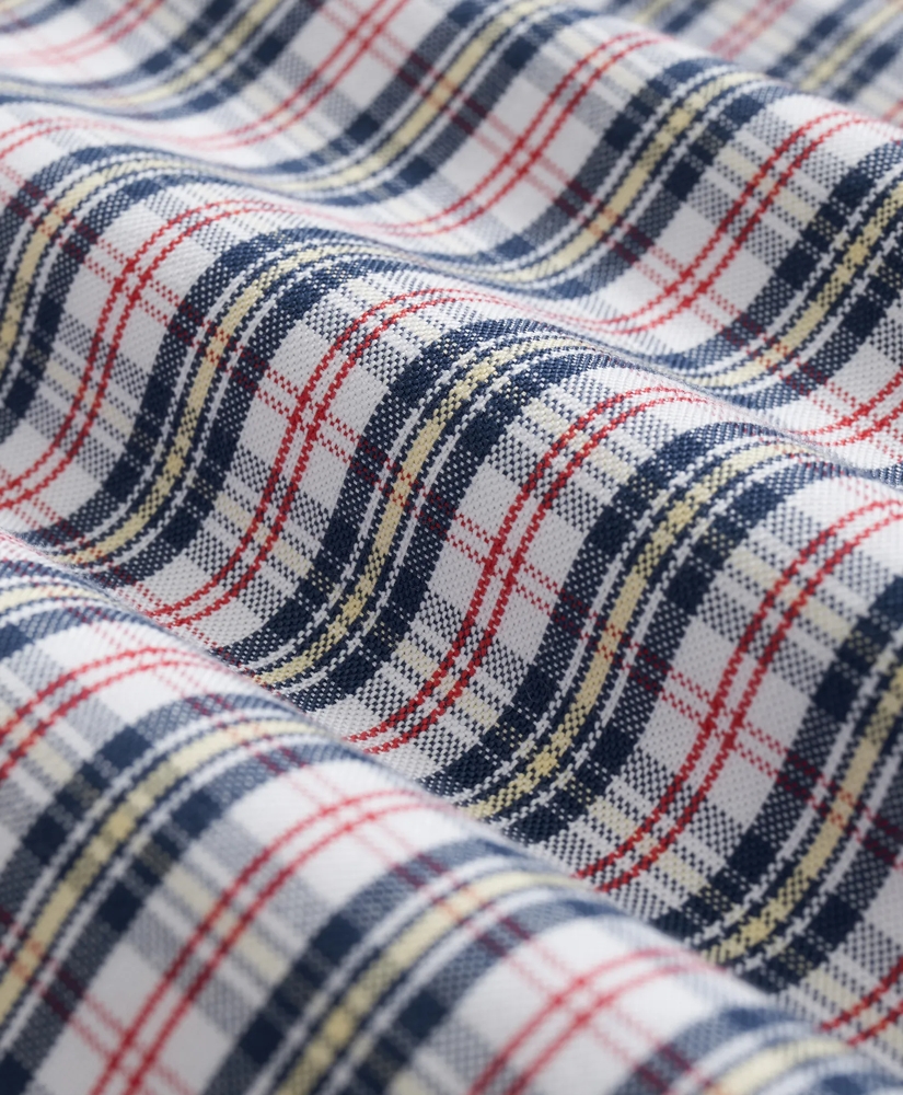 Stretch Non-Iron Oxford Button-Down Collar, Vintage Check Shirt, image 3