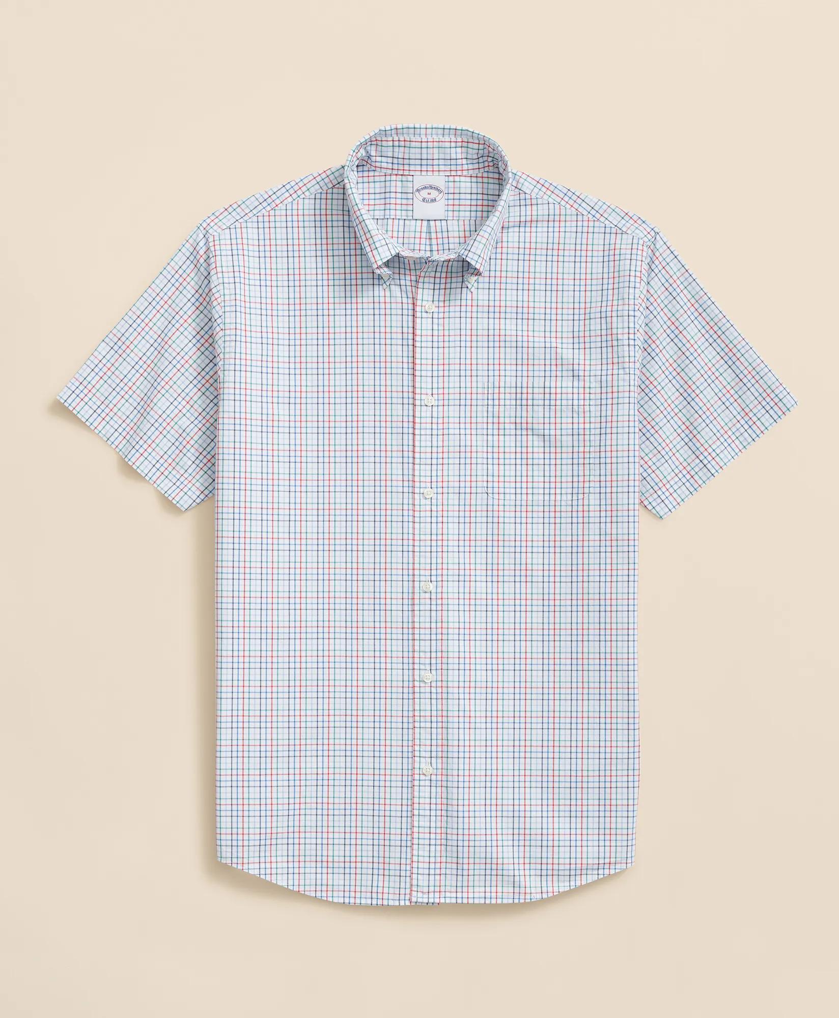 Friday Shirt, Poplin Short-Sleeve Grid Checks, image 1