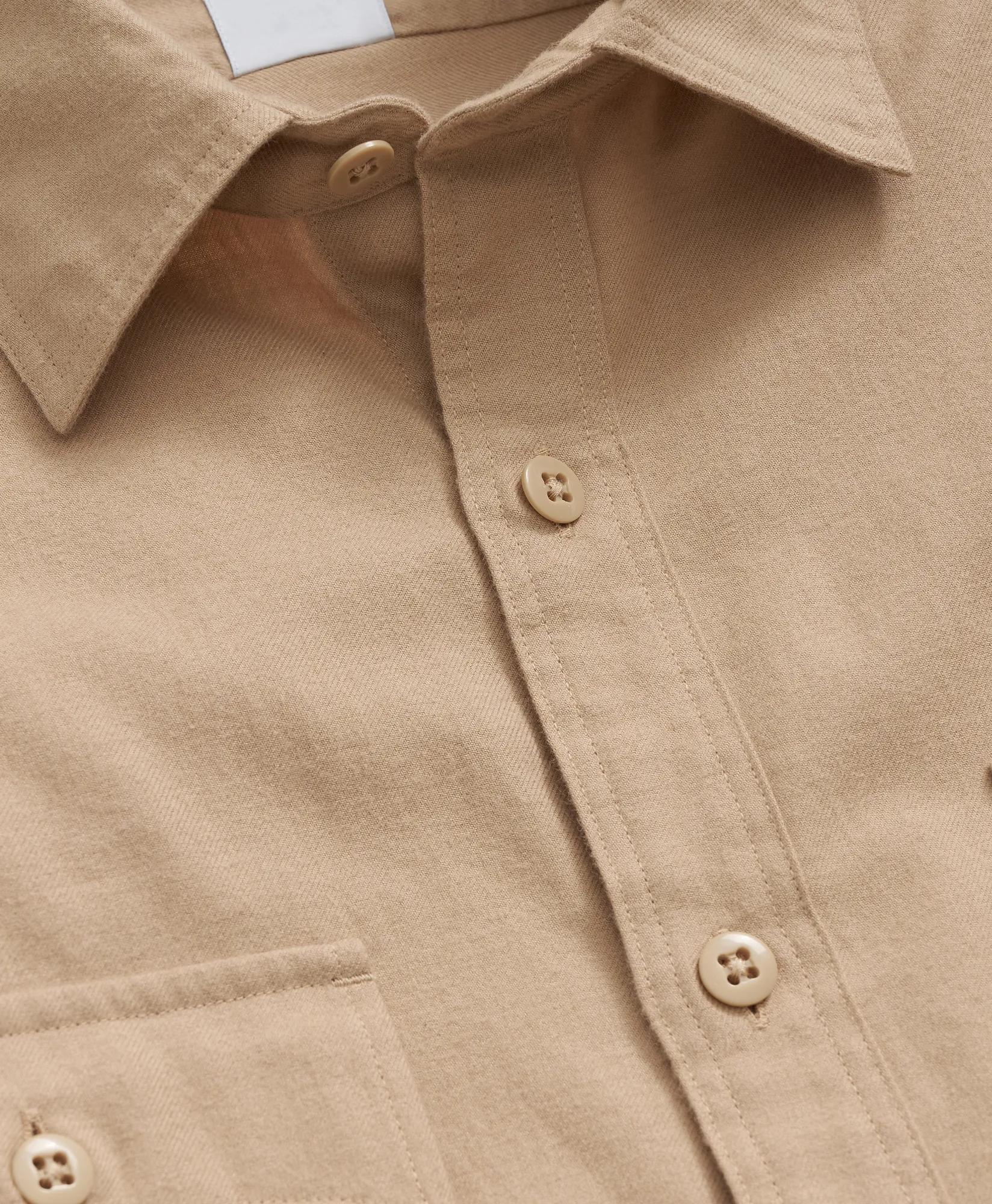 Cotton-Cashmere Flannel Military Sport Shirt, image 2