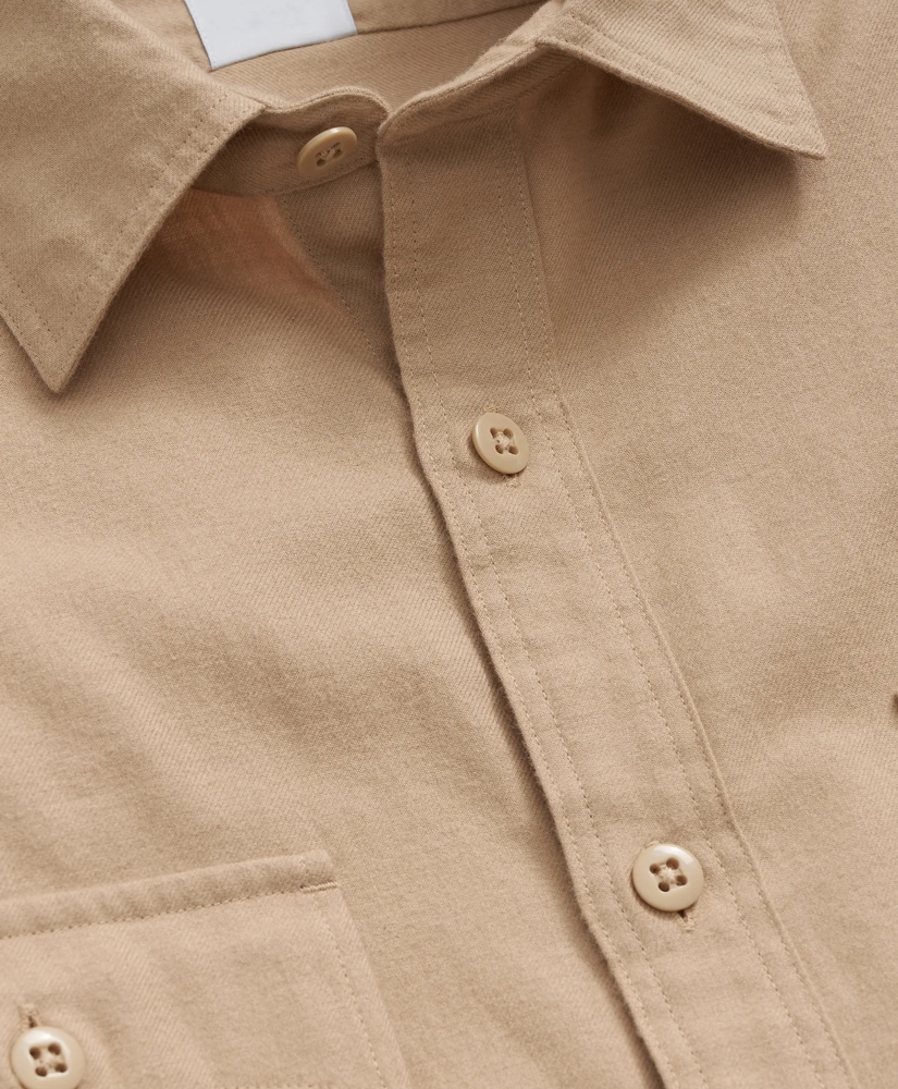 Cotton-Cashmere Flannel Military Sport Shirt