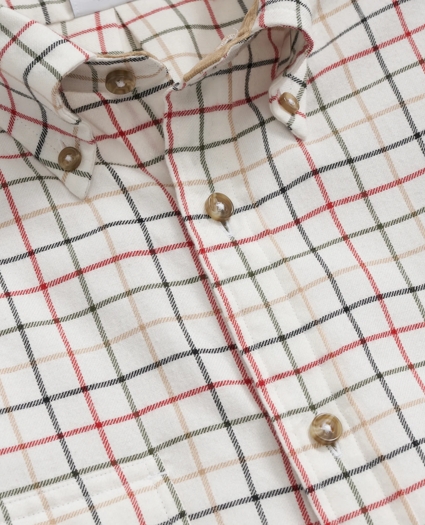 Cotton-Cashmere Flannel Windowpane Sport Shirt, image 2