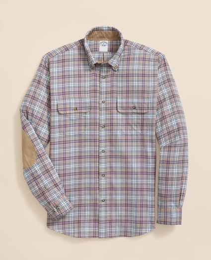 Cotton-Cashmere Flannel Plaid Sport Shirt, image 1