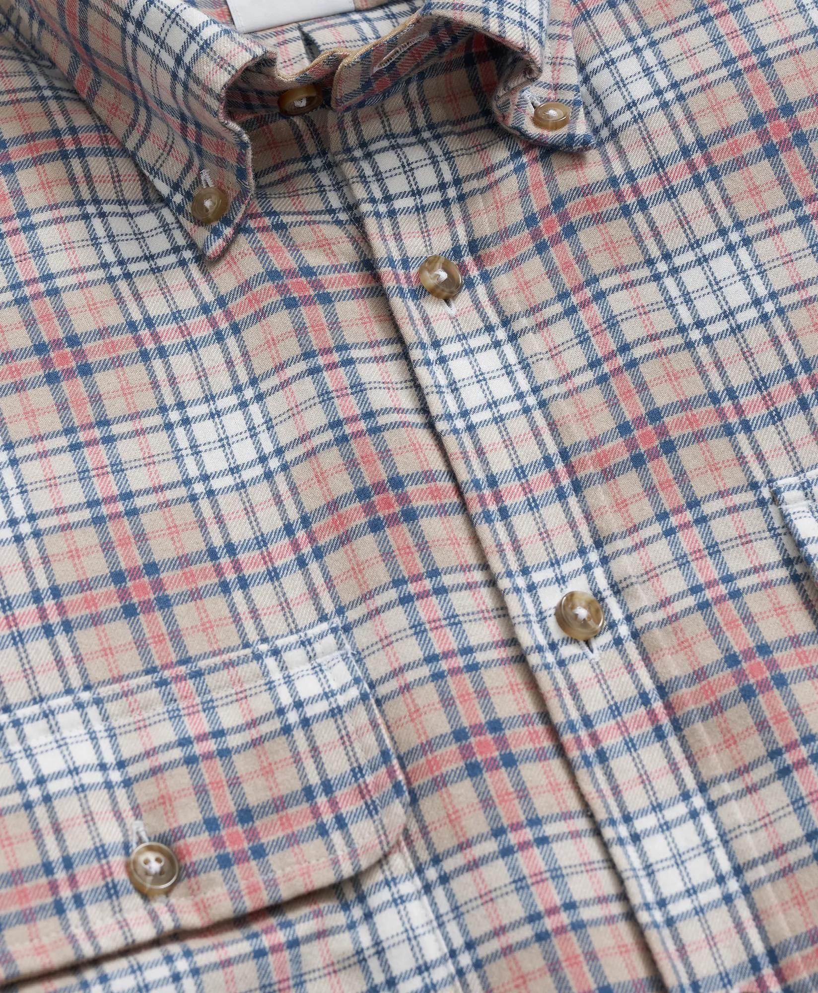 Cotton-Cashmere Flannel Plaid Sport Shirt, image 2