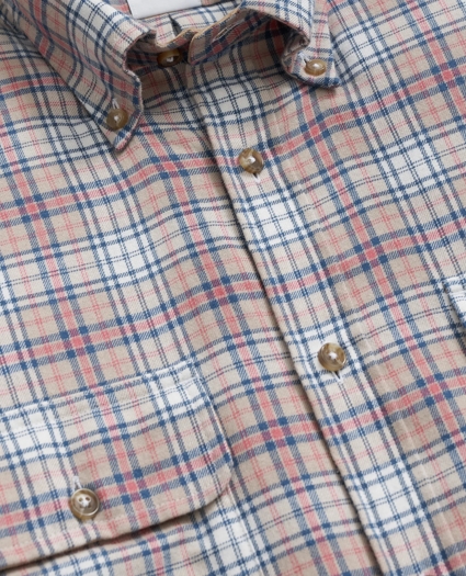 Cotton-Cashmere Flannel Plaid Sport Shirt, image 2