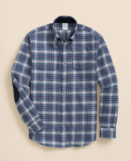 Cotton-Cashmere Flannel Plaid Sport Shirt, image 1