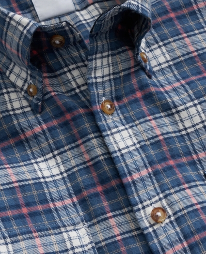 Cotton-Cashmere Flannel Plaid Sport Shirt, image 2