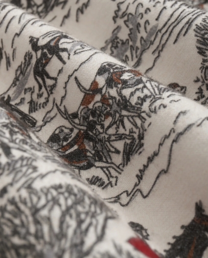 Cotton Flannel Archive Equestrian Print Sport Shirt, image 3