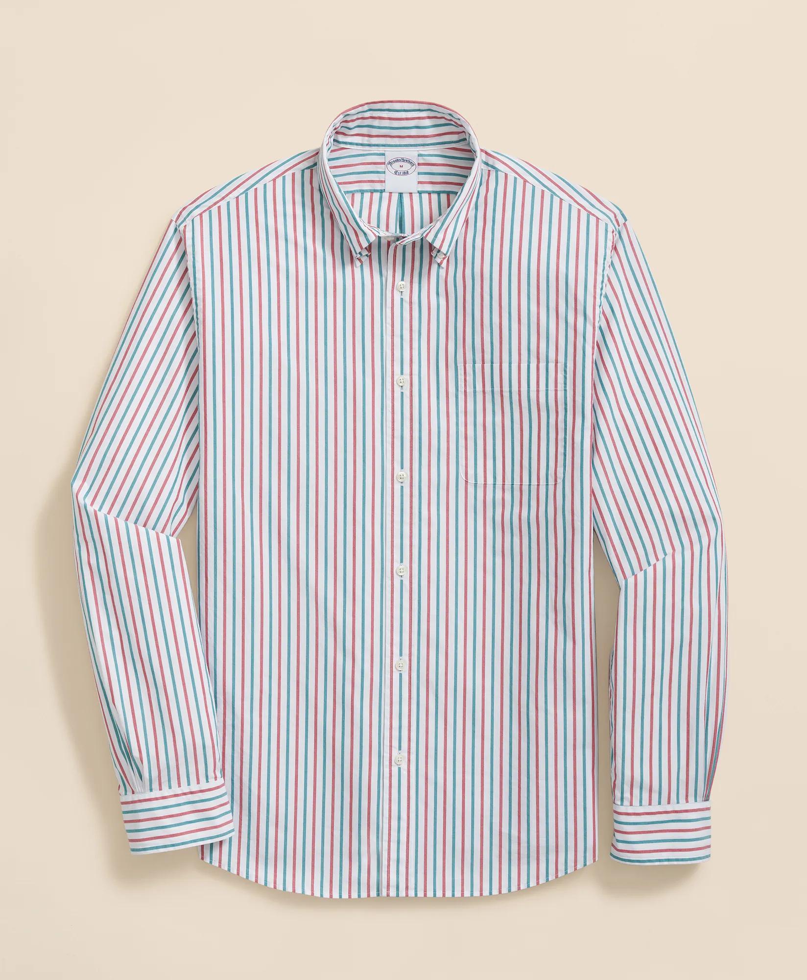 Friday Shirt, Poplin Holiday Stripe, image 1