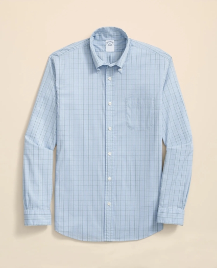 Performance Series Stretch Polo Button-Down Collar, Glen Plaid Sport Shirt, image 1