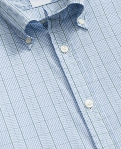 Performance Series Stretch Polo Button-Down Collar, Glen Plaid Sport Shirt, image 2