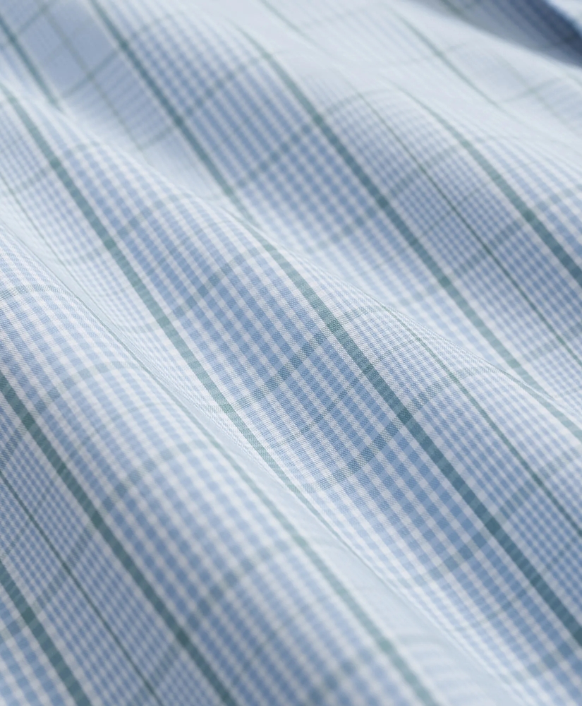 Performance Series Stretch Polo Button-Down Collar, Glen Plaid Sport Shirt, image 3