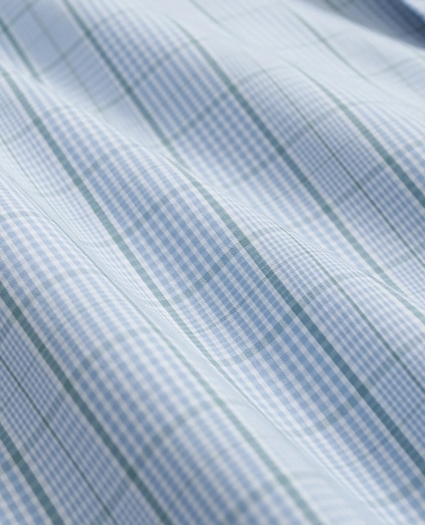 Performance Series Stretch Polo Button-Down Collar, Glen Plaid Sport Shirt, image 3