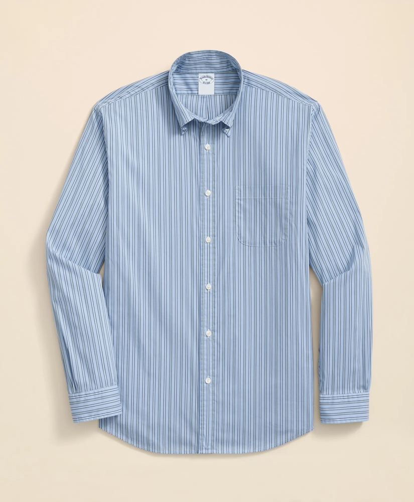 Performance Series Stretch Polo Button-Down Collar, Striped Sport Shirt