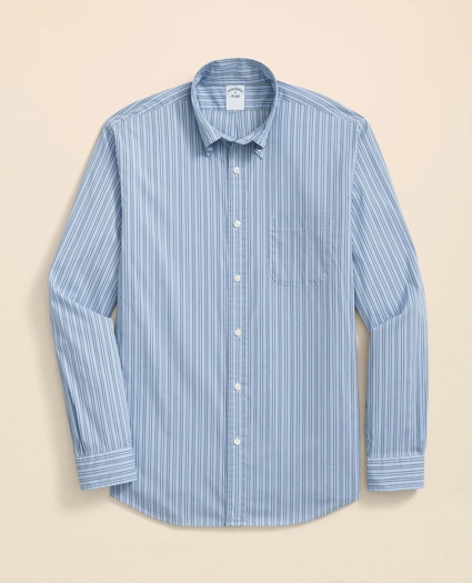 Performance Series Stretch Polo Button-Down Collar, Striped Sport Shirt, image 1