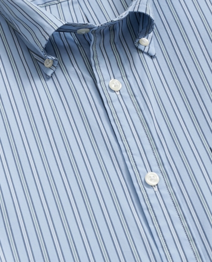 Performance Series Stretch Polo Button-Down Collar, Striped Sport Shirt, image 2