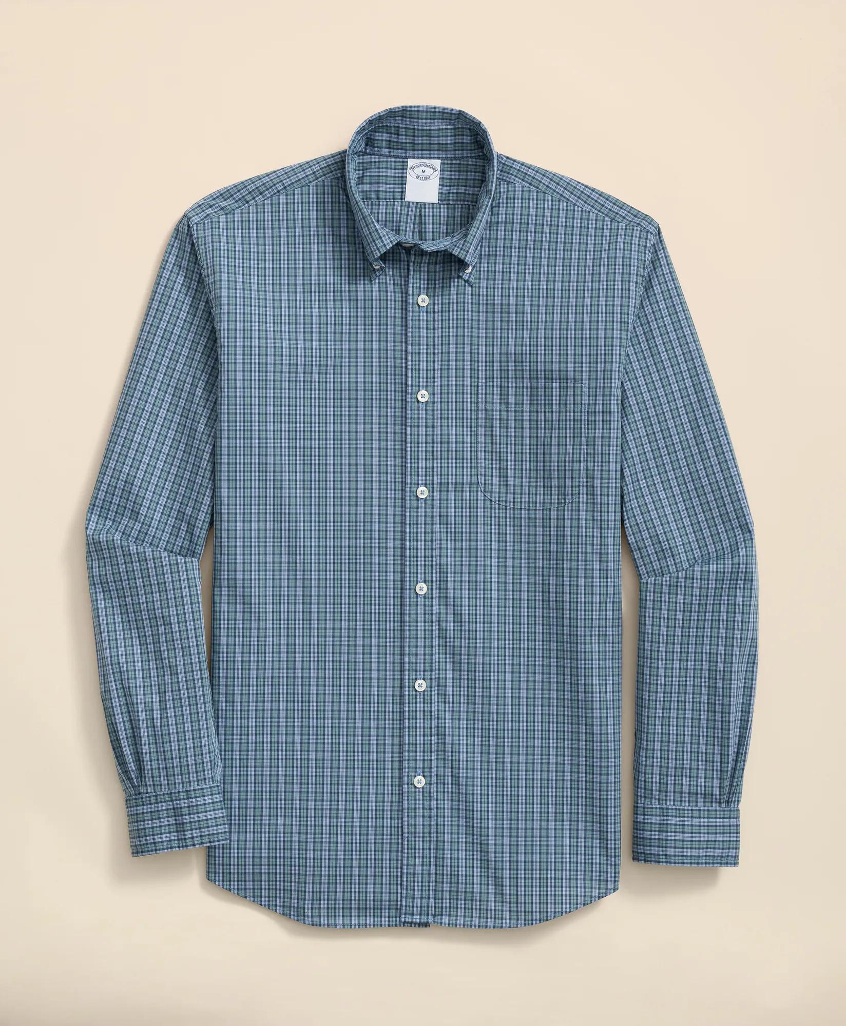 Performance Series Stretch Polo Button-Down Collar, Tartan Sport Shirt, image 1