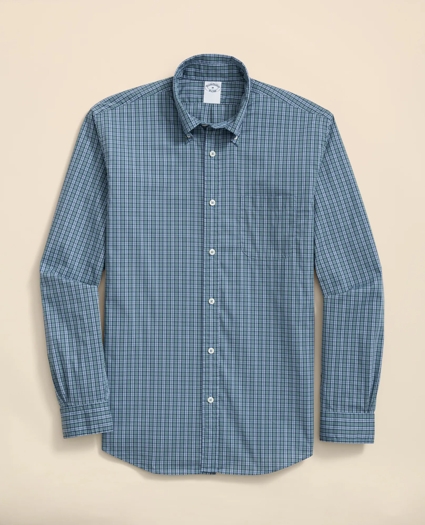 Performance Series Stretch Polo Button-Down Collar, Tartan Sport Shirt, image 1