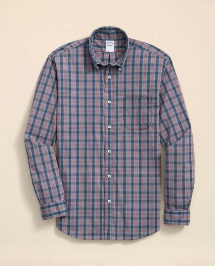 Performance Series Stretch Polo Button-Down Collar, Tartan Sport Shirt, image 1