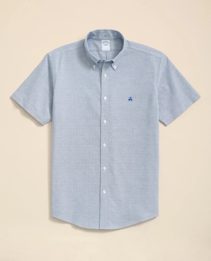 Stretch Non-Iron Oxford Button-Down Collar, Short Sleeve Shirt, image 1