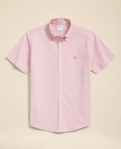 Stretch Non-Iron Oxford Button-Down Collar, Short Sleeve Shirt, image 1