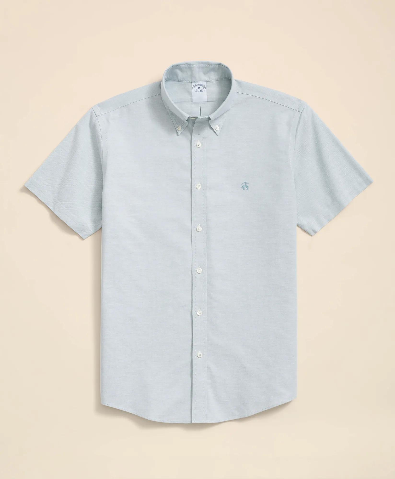 Stretch Non-Iron Oxford Button-Down Collar, Short Sleeve Shirt, image 1